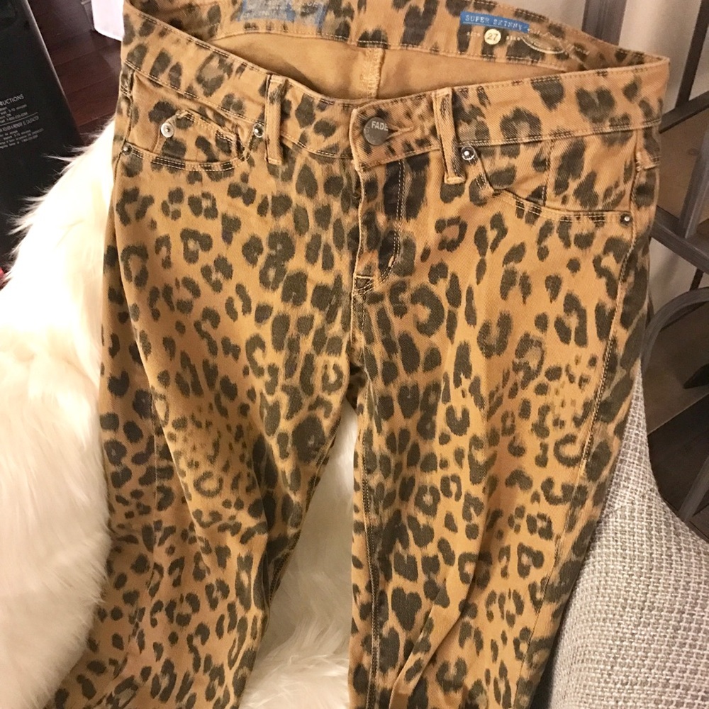 Fade To Blue Brand Leopard Print Jeans